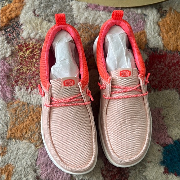 Hey Dude Shoes - Hey Dude Pink and Coral Slip-On Shoes